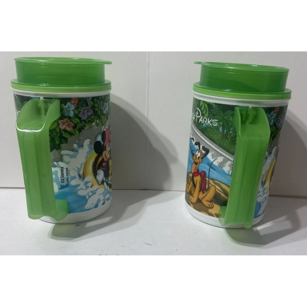 Disney Parks Rapid Refill Whirley Drink Works Green Reusable Travel Cup Mug 2 Pc